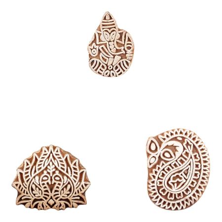 Set of 3 Piece New Mix Wooden Printing Block